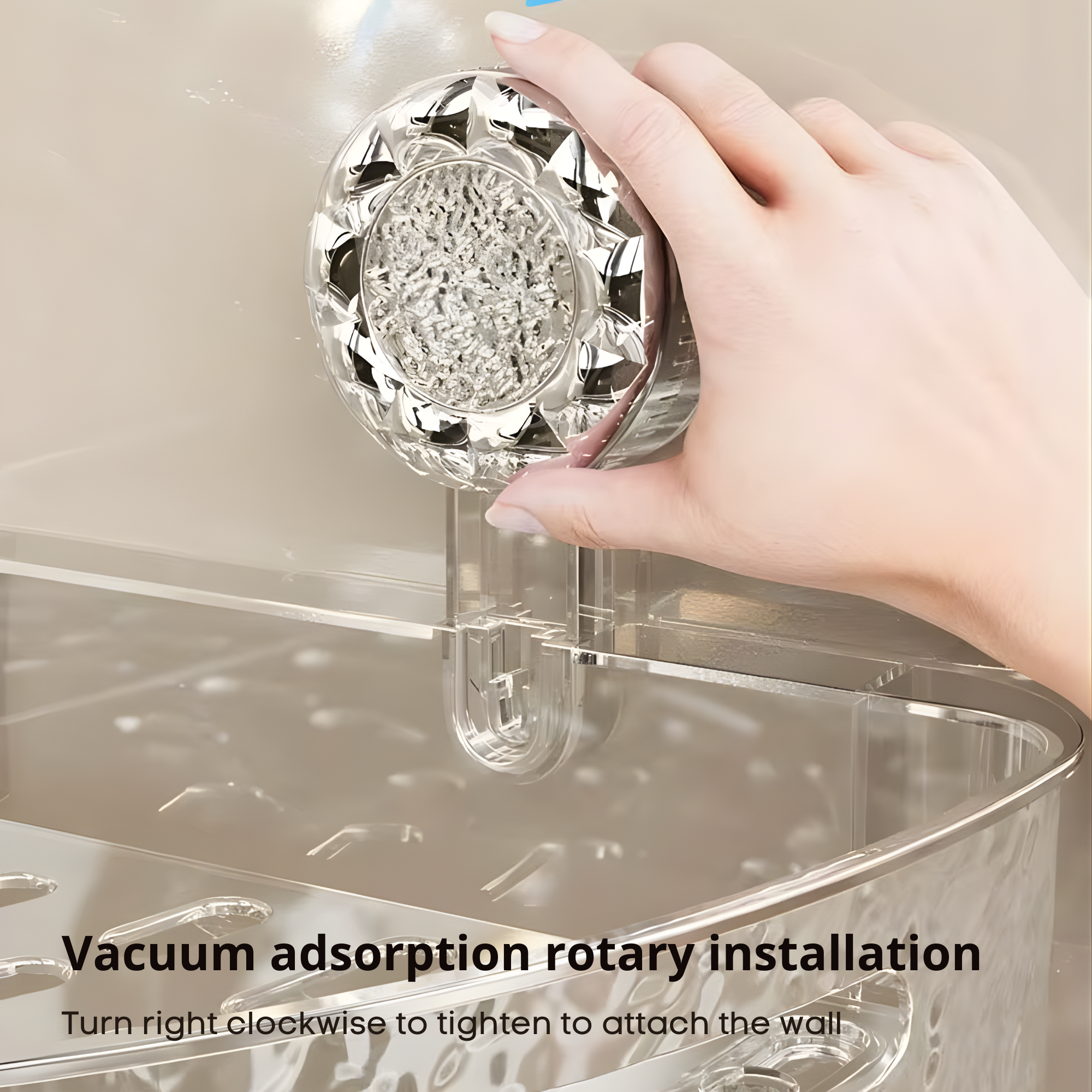 Best1 no drill corner shower shelf with hooks, featuring a luxury textured design for bathroom wall organization.