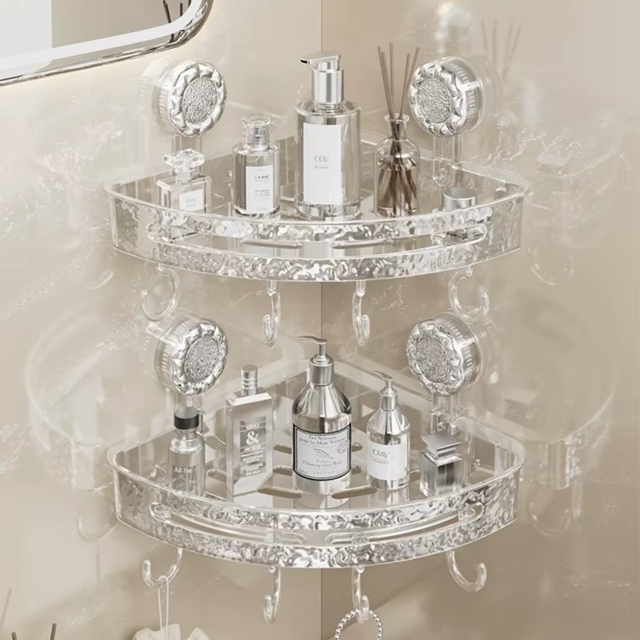 No-Drill Corner Shower Shelf