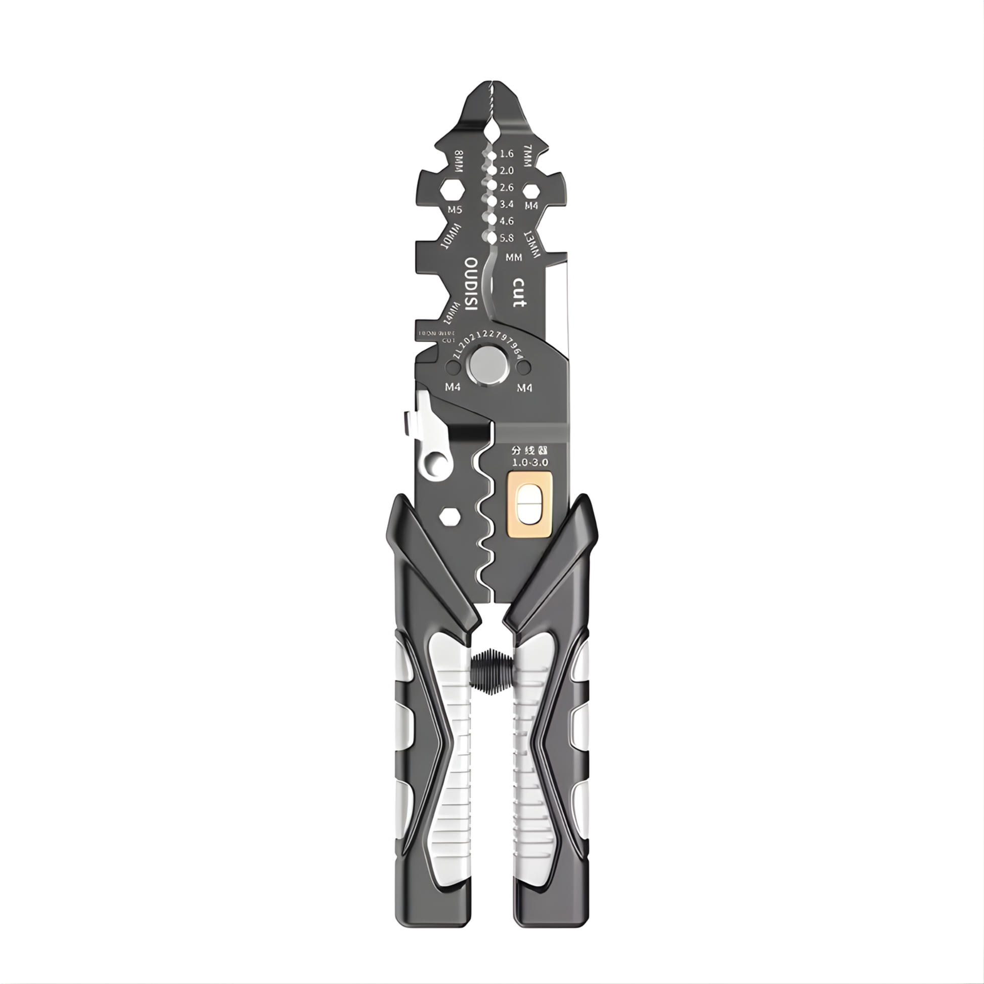 Best1 25 in 1 multifunction wire stripper pliers showing cutting, stripping, and twisting features for electricians.