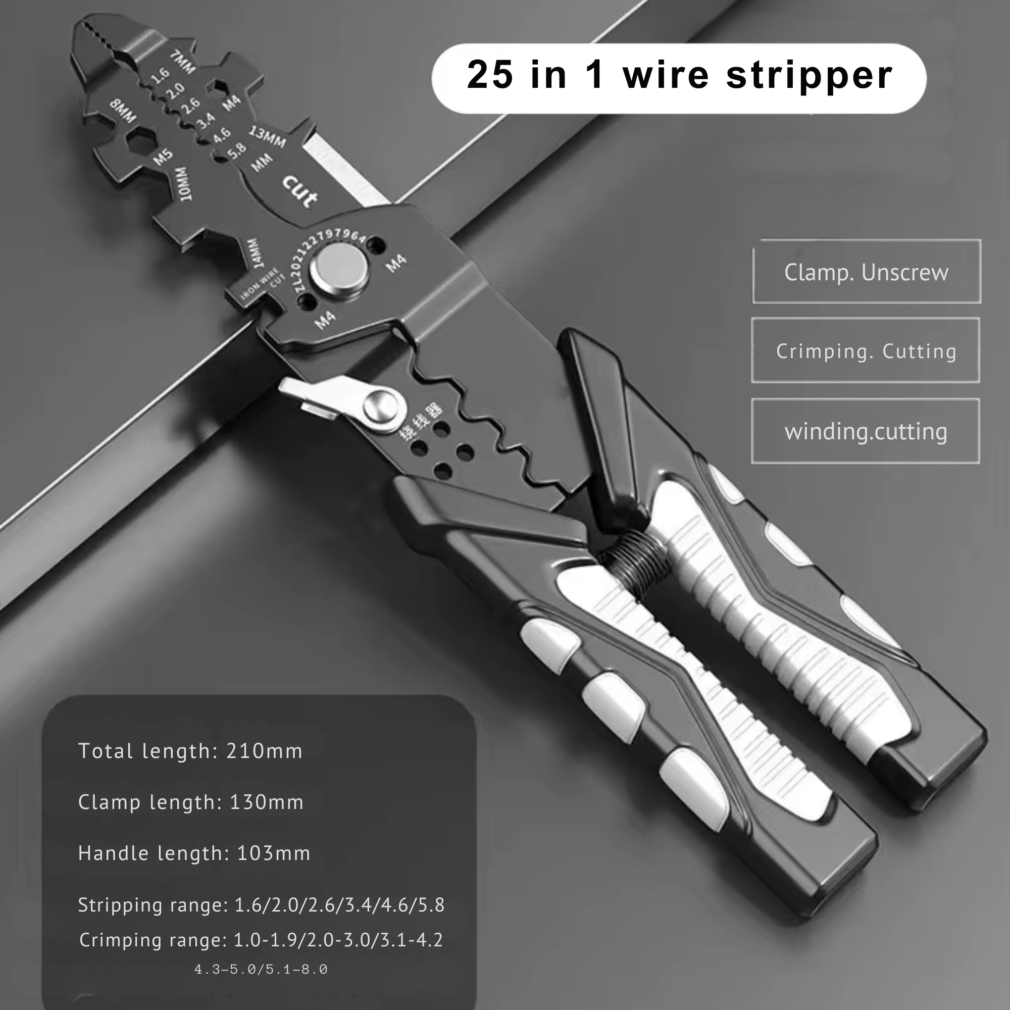 Best1 25 in 1 Multifunction Wire Stripper Pliers | Electrician Cutting Stripping Twisting Tool
