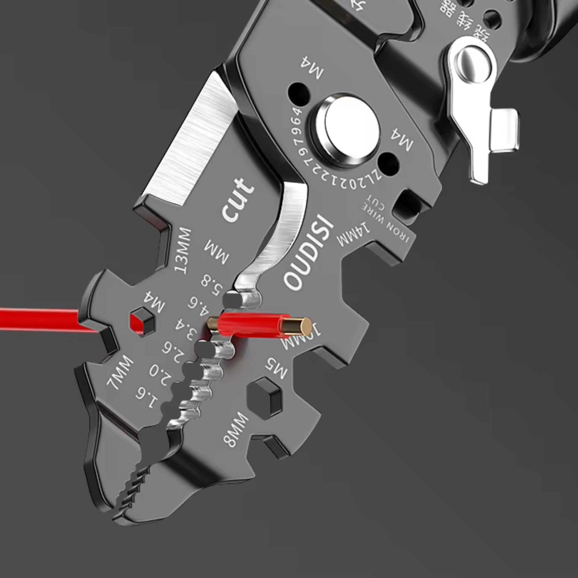Best1 25 in 1 multifunction wire stripper pliers with cutting, stripping, and twisting features on a white background.