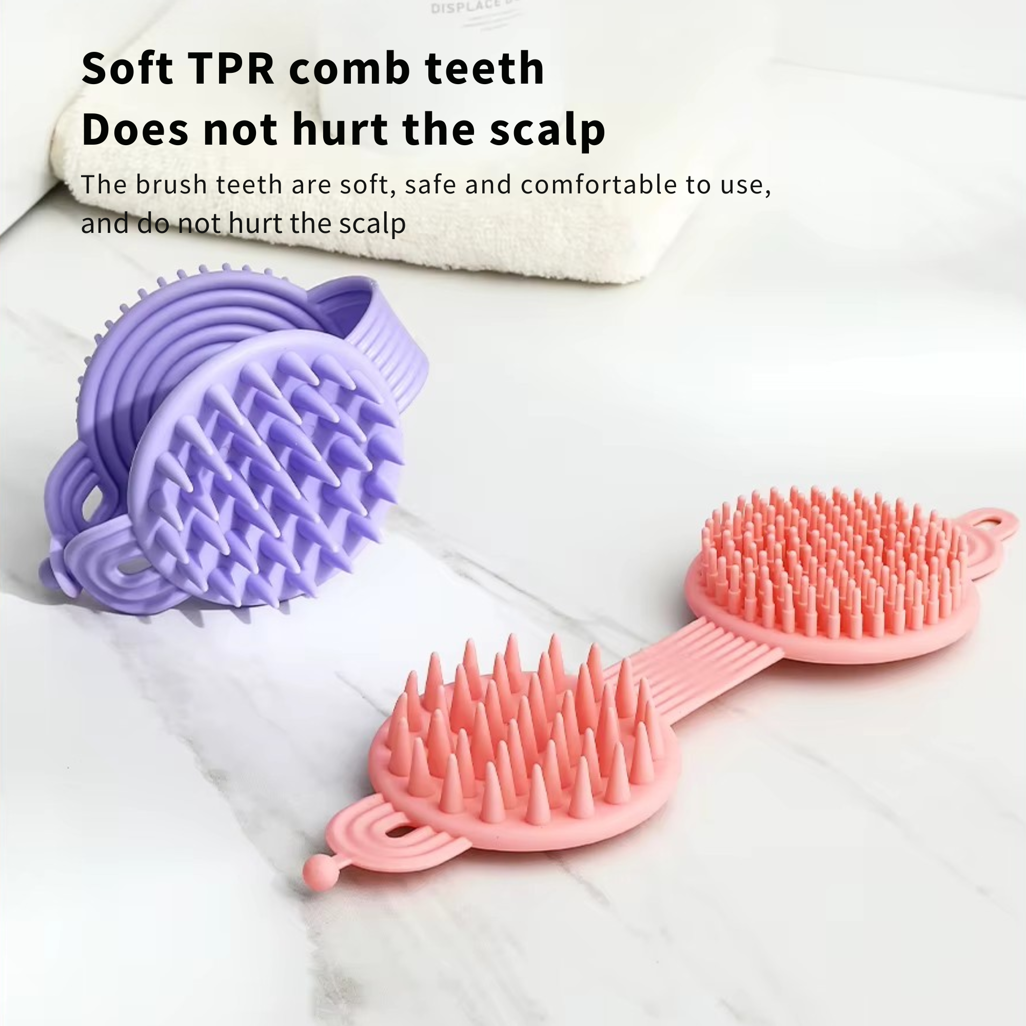 Best1 2 in 1 silicone scalp massager and body scrubber in vibrant color, featuring soft bristles for exfoliating hair and skin.
