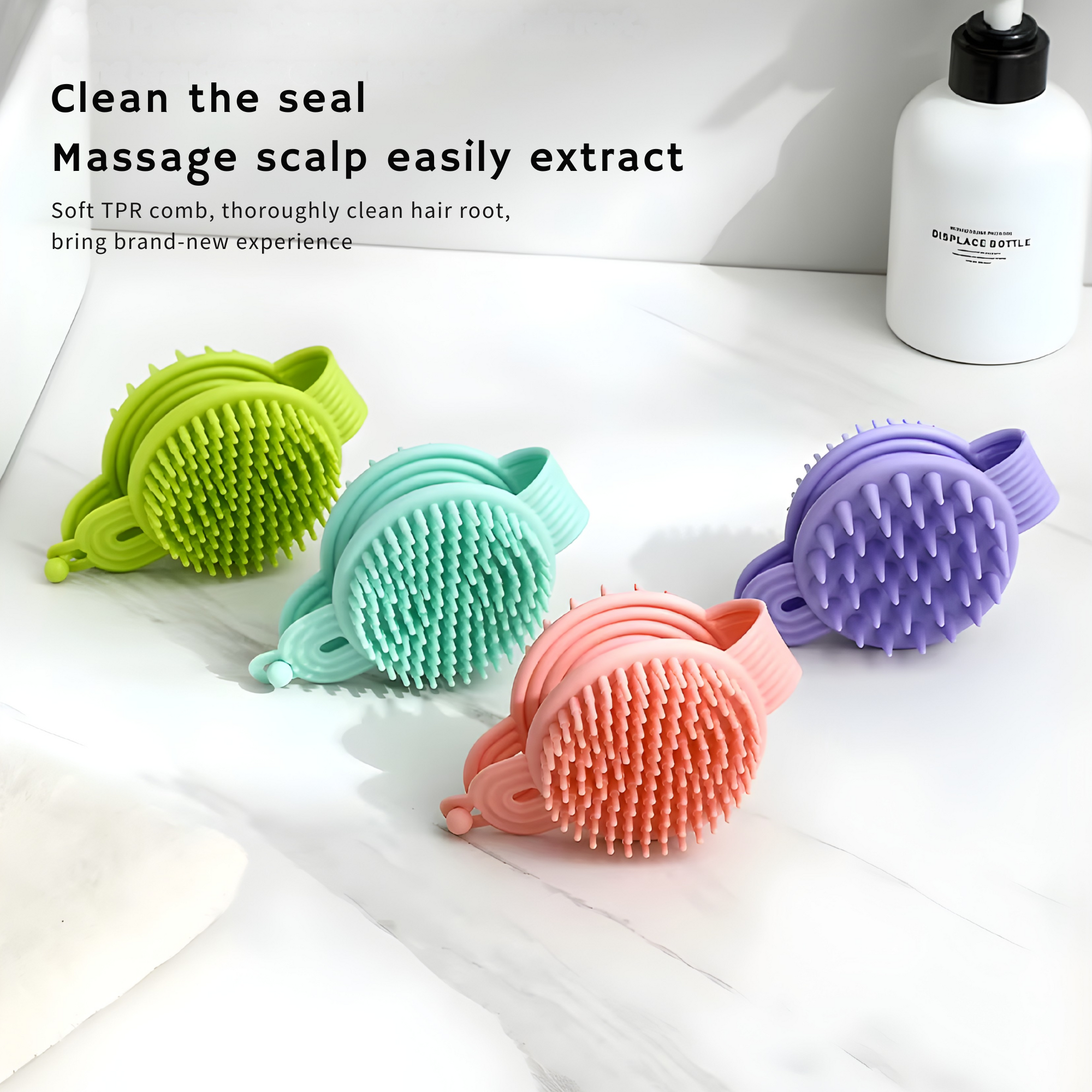 Best1 2 in 1 silicone scalp massager and body scrubber in vibrant color, ideal for hair and skin care exfoliation.