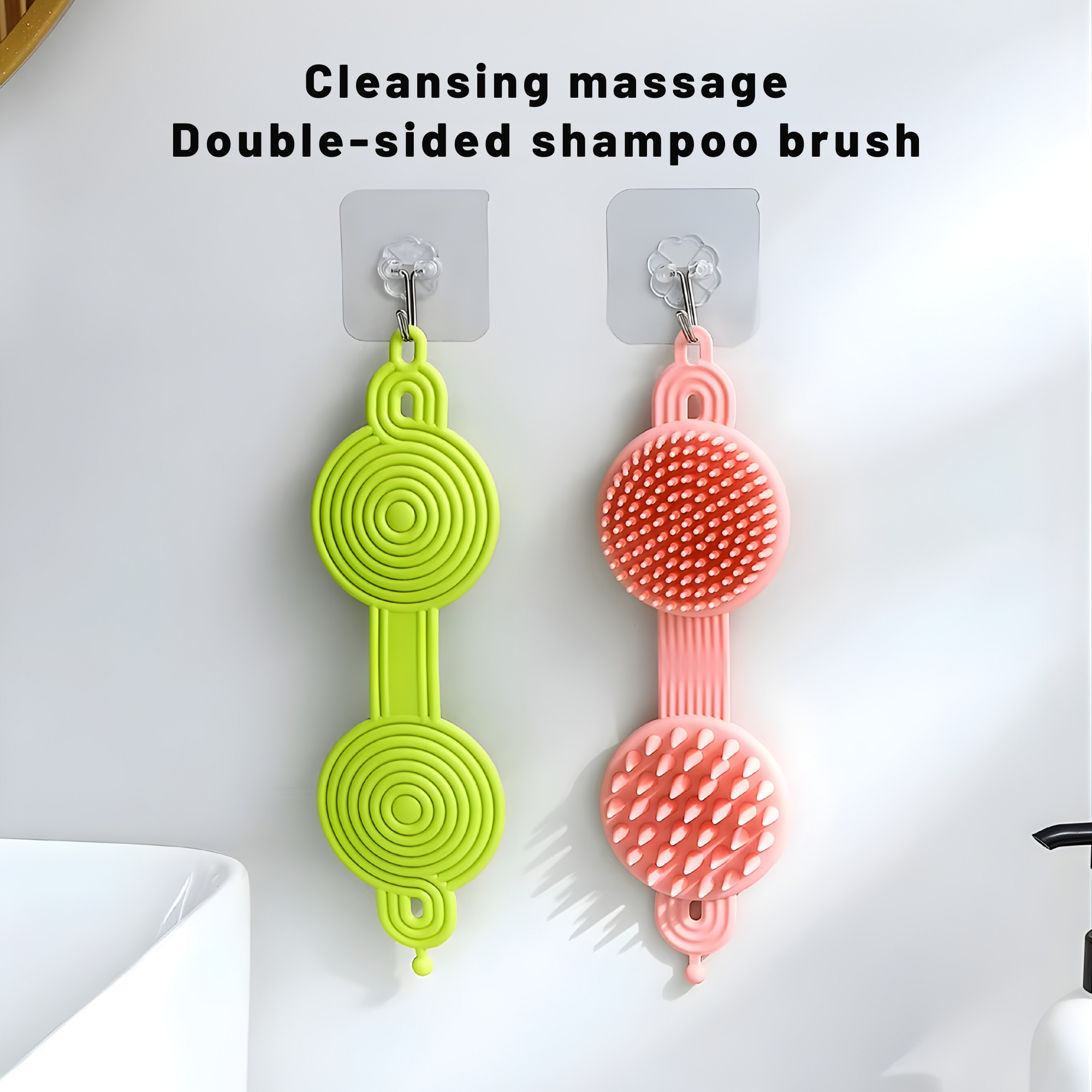 Best1 2 in 1 silicone scalp massager and body scrubber with soft bristles for hair and skin care.