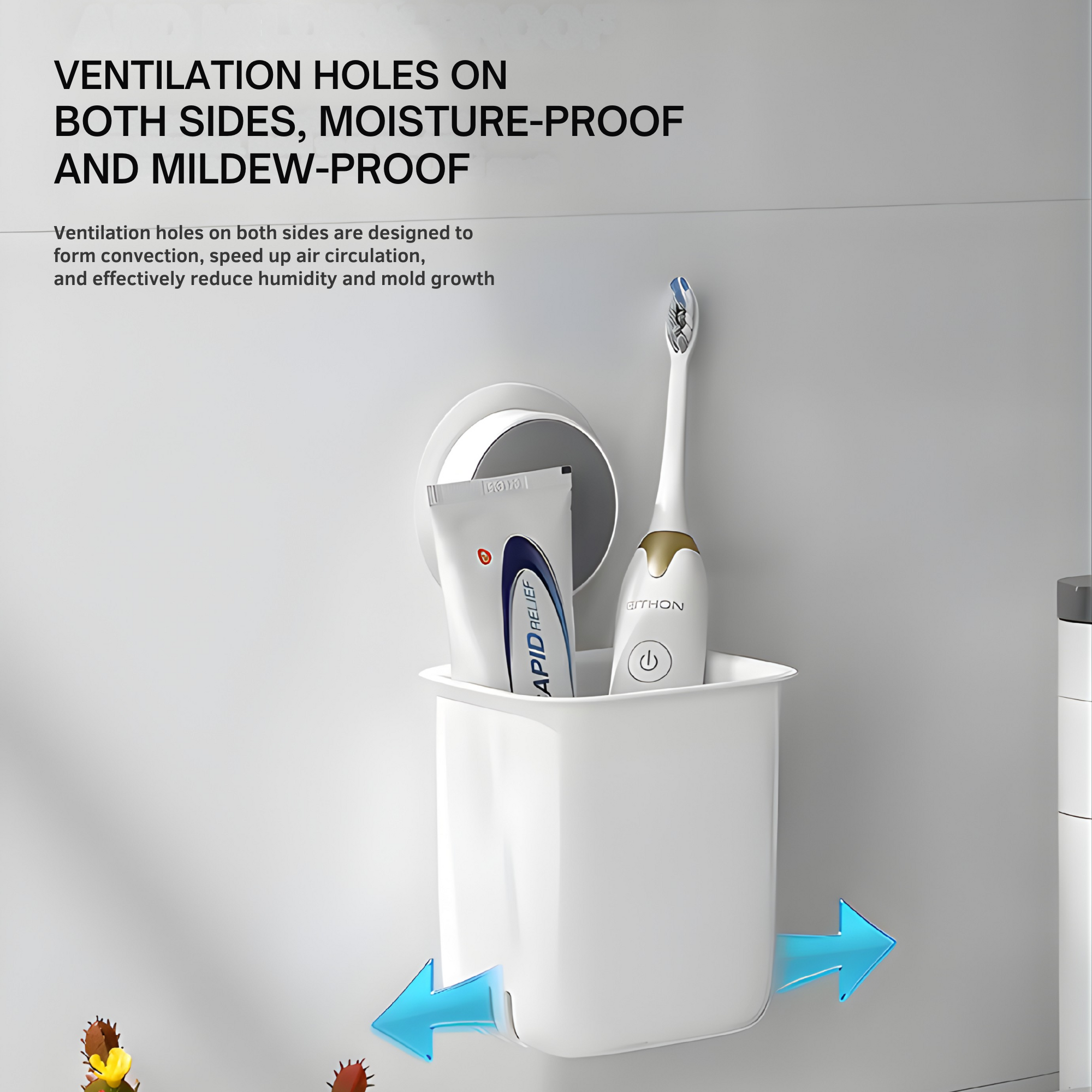 Best1 wall-mounted toothbrush holder with toothpaste dispenser, showcasing a sleek design and organized bathroom storage.
