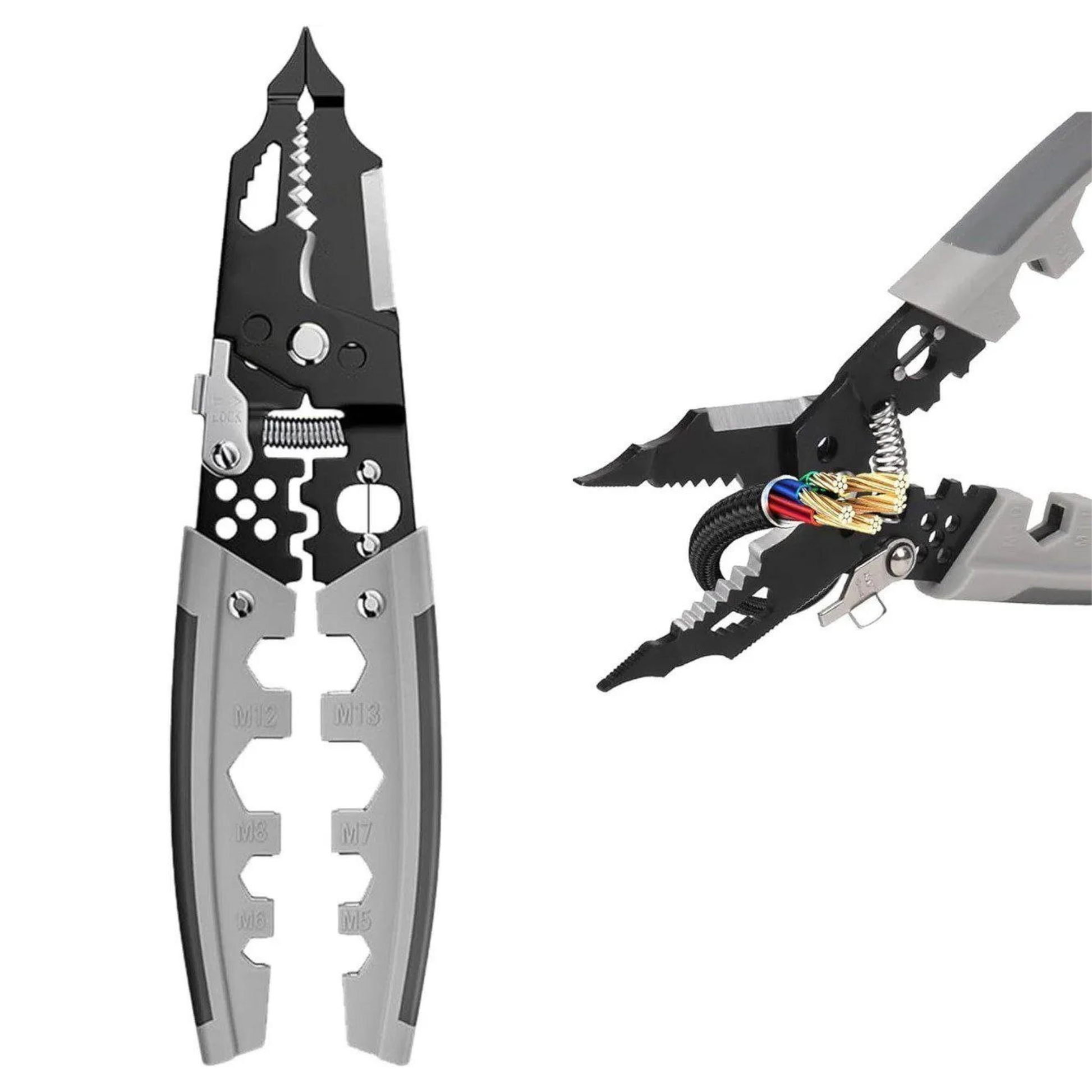 Best1 28 in 1 multifunction wire stripping pliers with ergonomic grips and heavy-duty metal for electrician repairs.