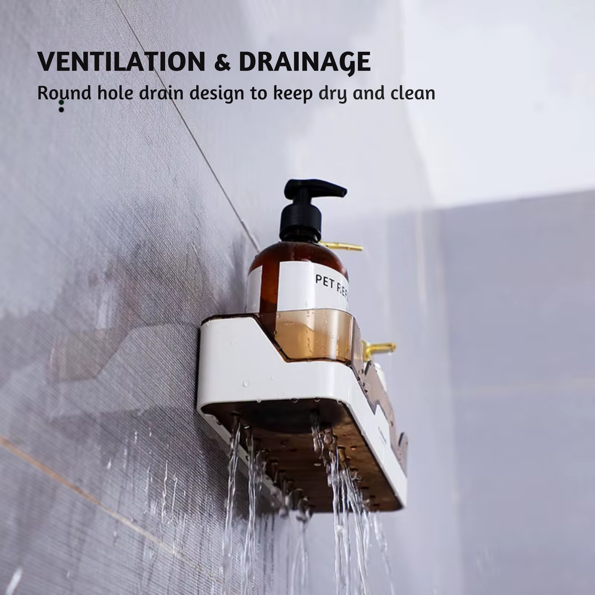 Best1 no drill bathroom wall shelf organizer with multi-layer design for shower and vanity storage.
