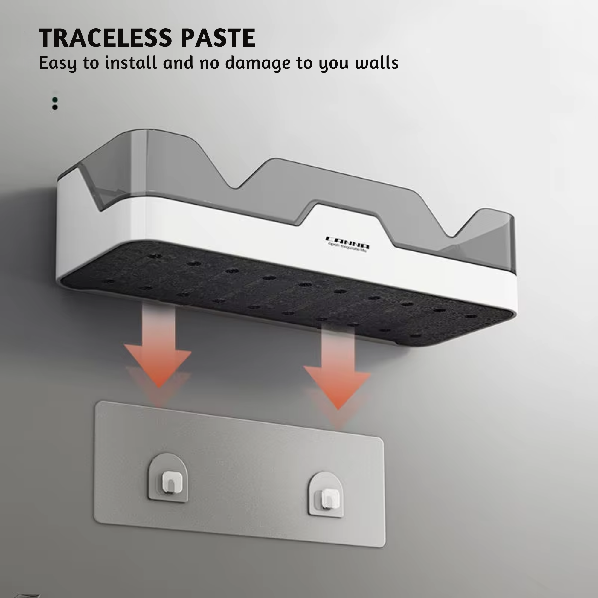 Best1 no drill wall mounted bathroom shelf organizer with multi-layer plastic storage for shower and vanity.