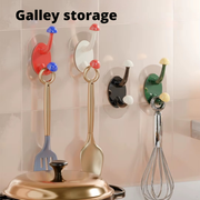 Set of 4 Best1 cute mushroom adhesive wall hooks on a white background, showcasing colorful, whimsical designs.