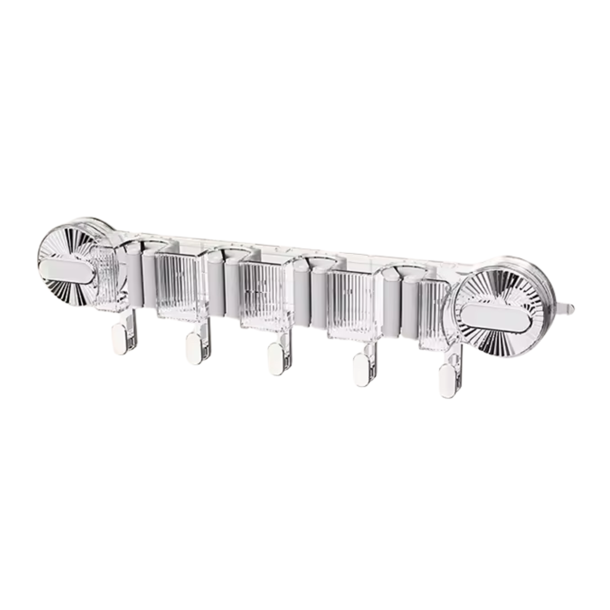 Best1 wall mounted broom and mop holder with hooks for organized cleaning tool storage, featuring a no-drill design.
