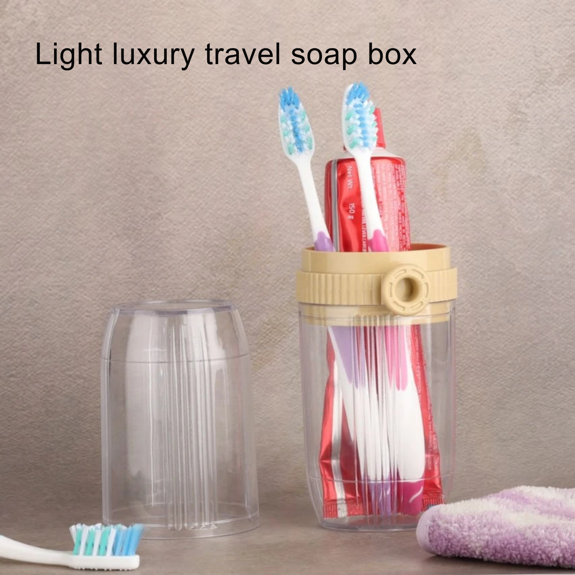 Best1 portable toothbrush and toothpaste storage cup, featuring a compact design ideal for travel and bathroom organization.