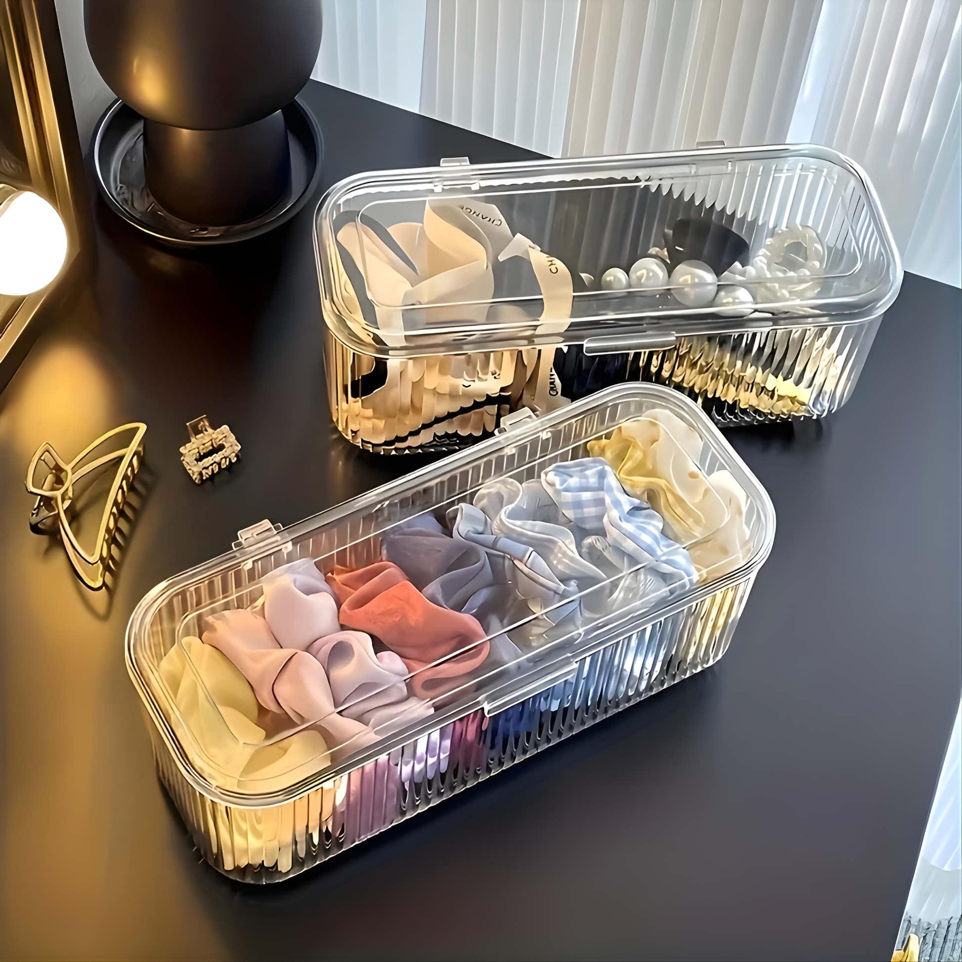 Best1 large capacity transparent jewelry organizer box with 10-grid removable storage for nail art tips and accessories.