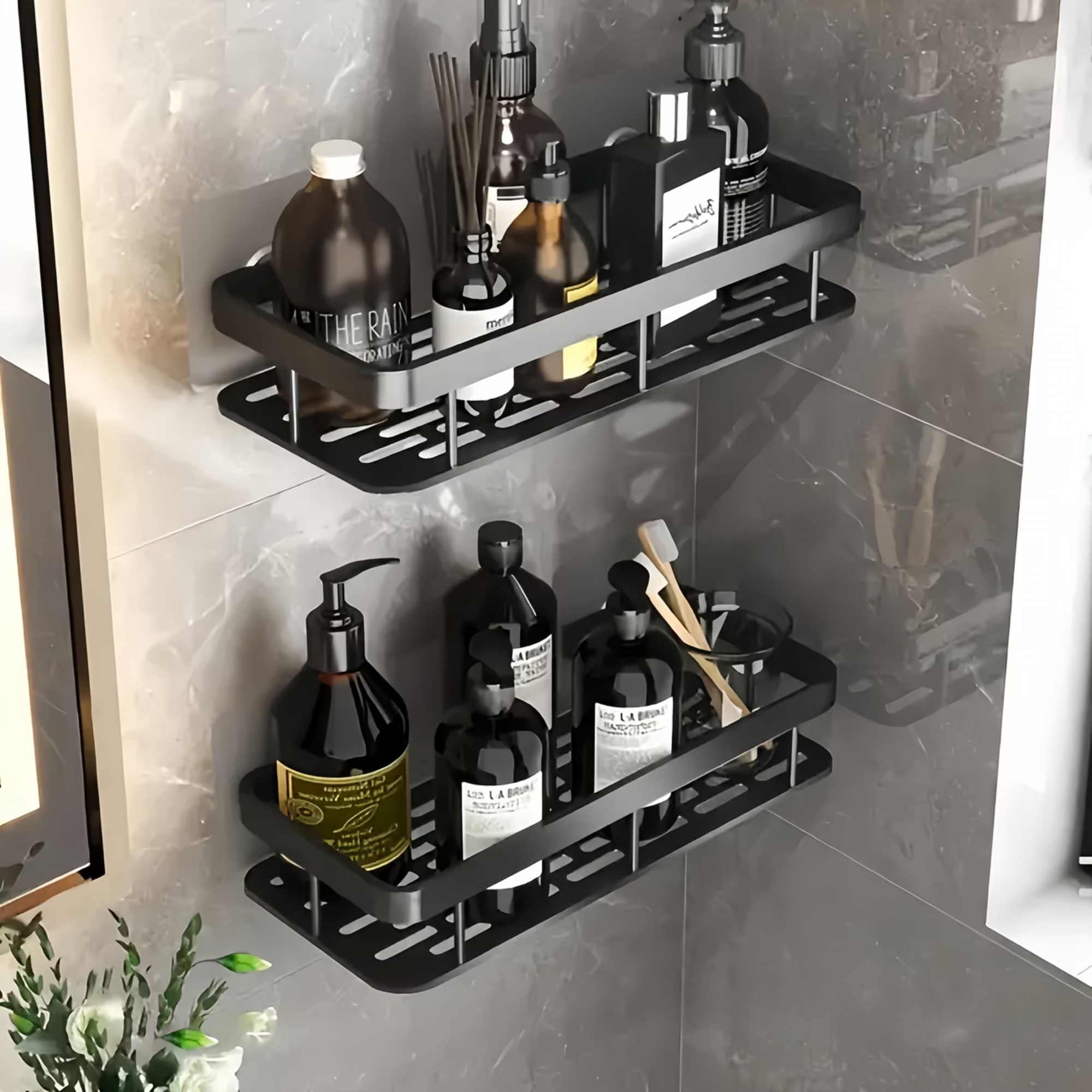 Best1 Wall Mounted Bathroom Shelf with Adhesive