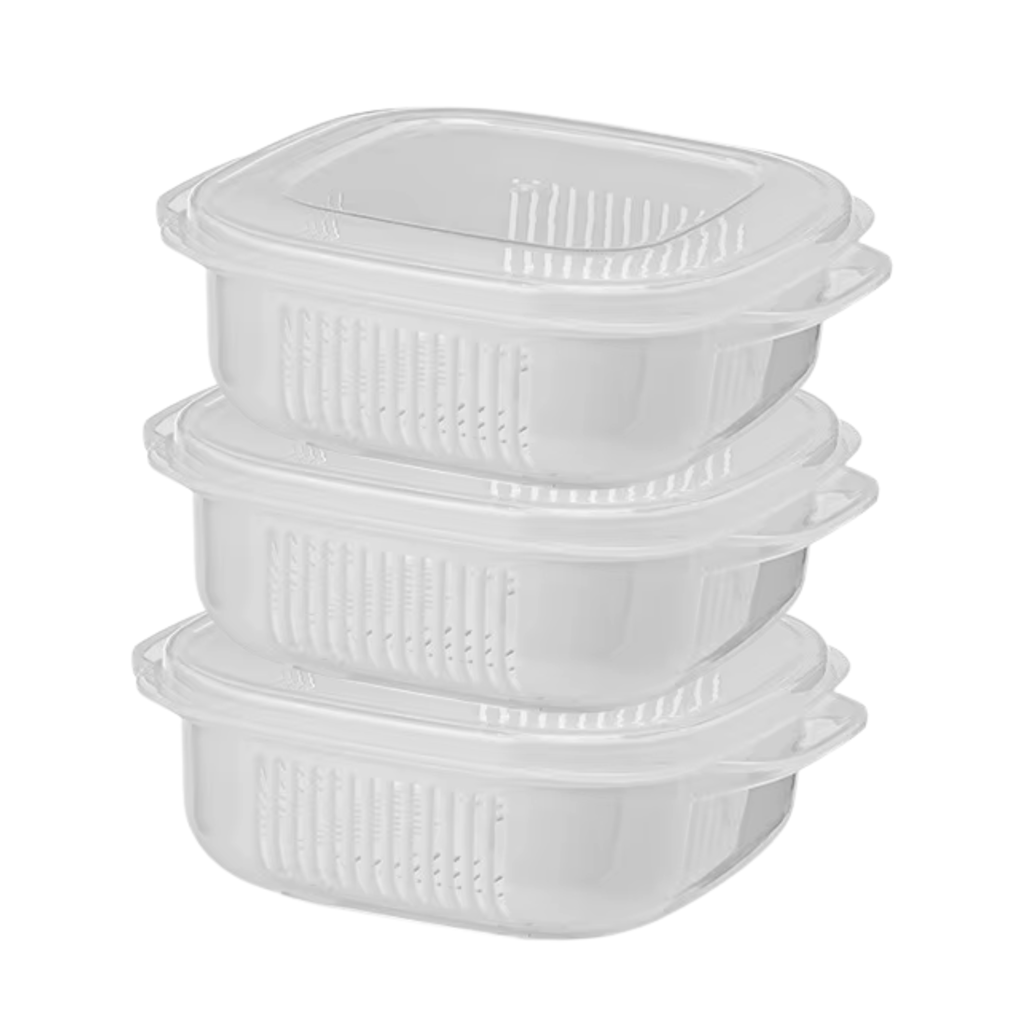 Best1 Fresh Lock plastic food storage boxes in a pack of 6, featuring clear design and secure locking lids for kitchen use.