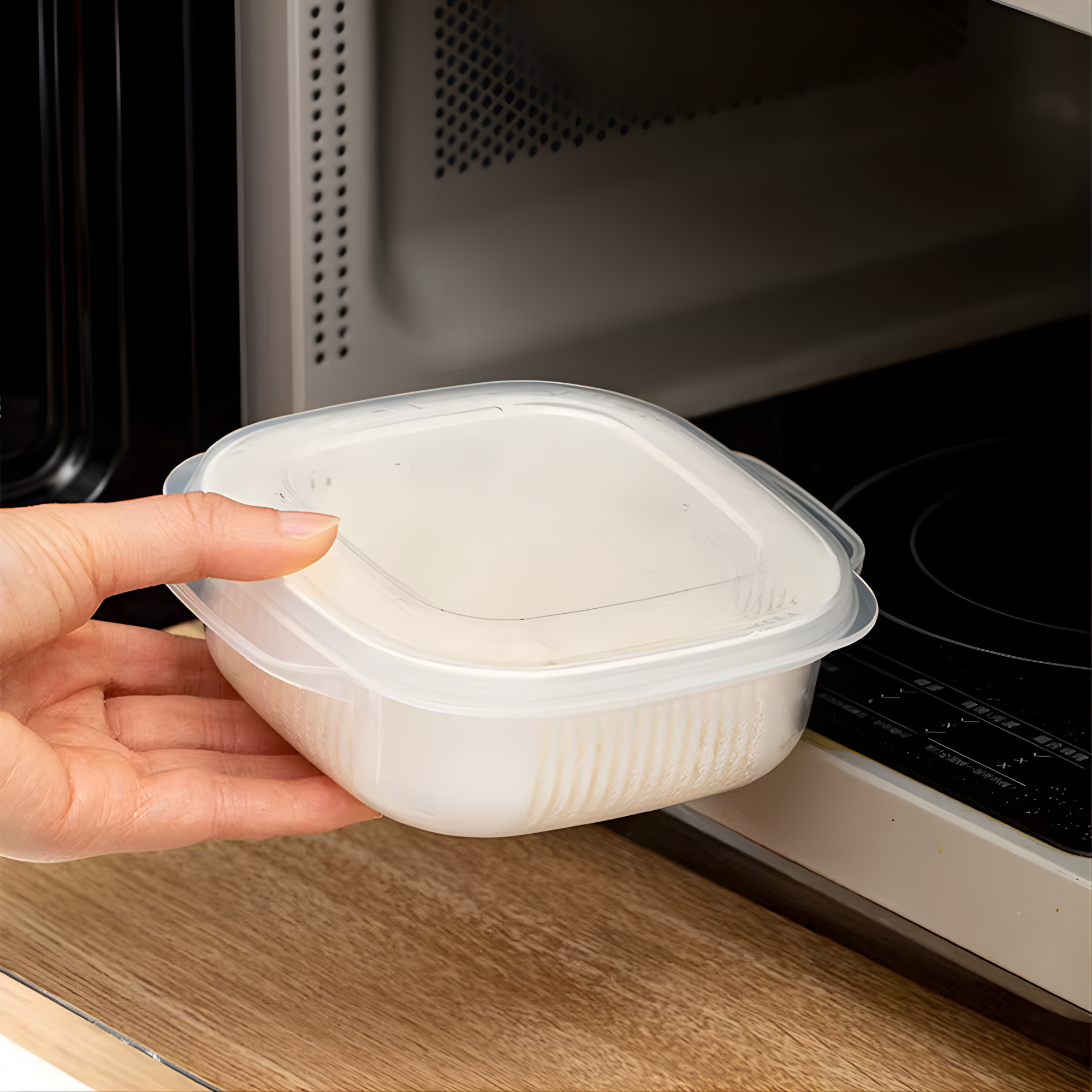 Set of 6 Best1 Fresh Lock plastic food storage boxes with airtight lids in various sizes for kitchen organization.