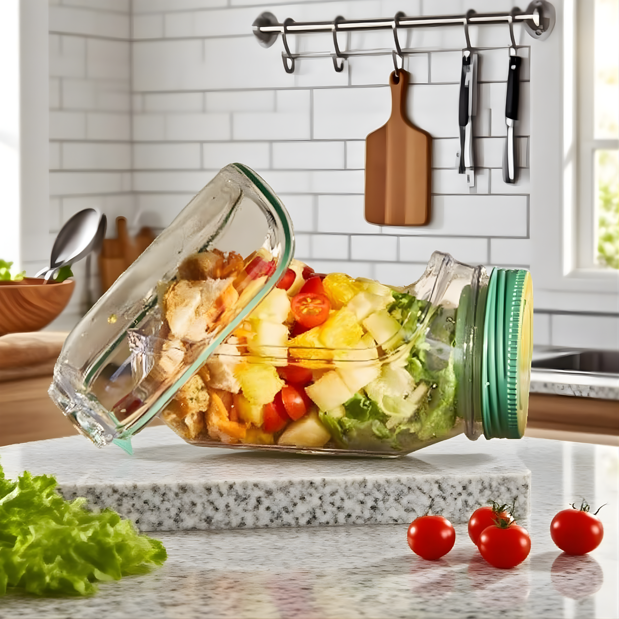 Portable Salad Jar Container