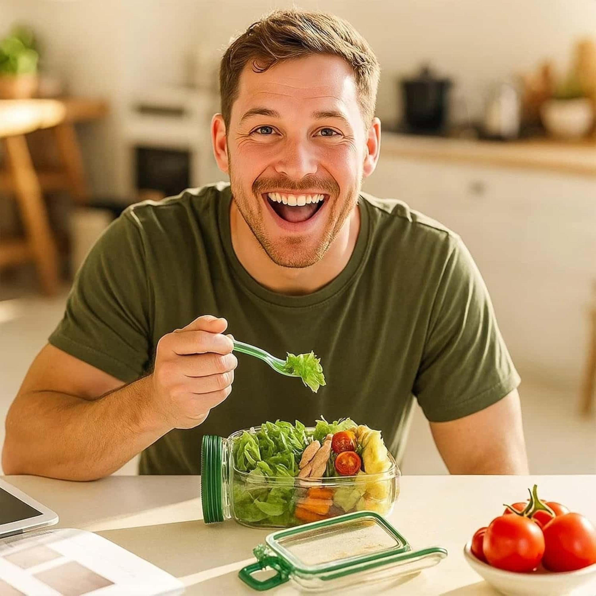Best1 Portable Layered Salad Jar Container