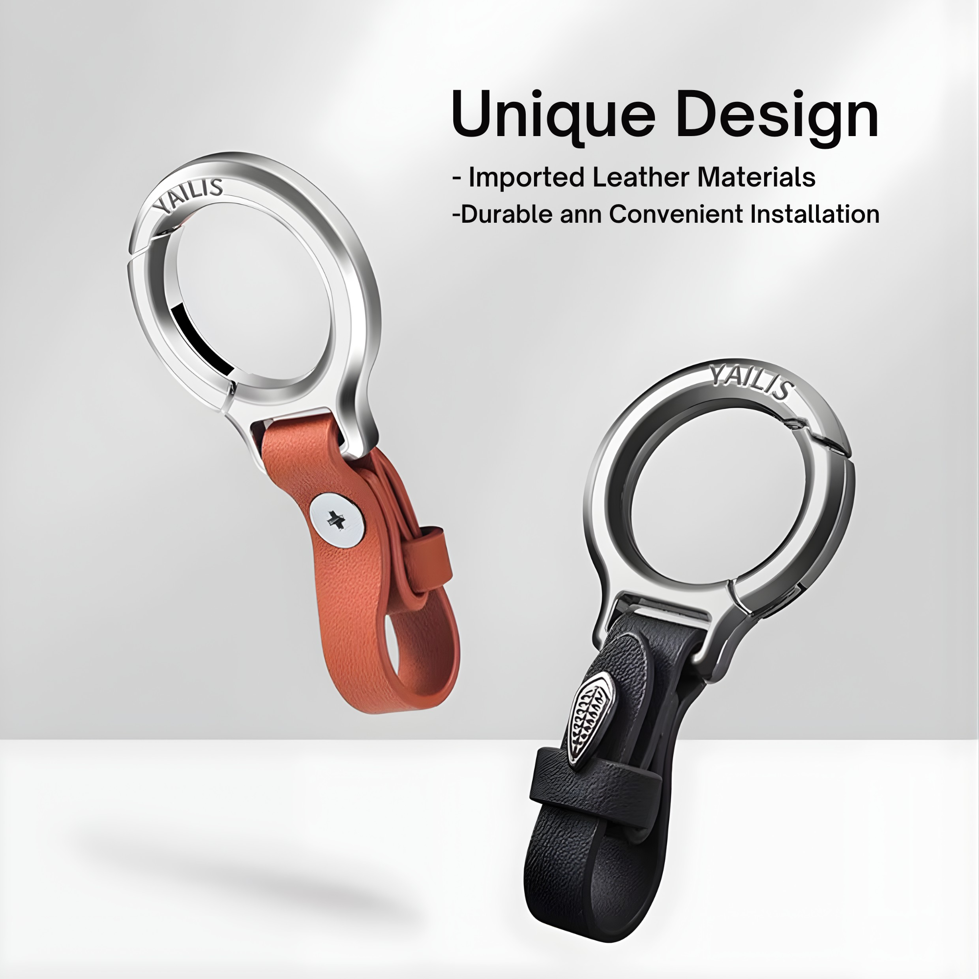 Best1 Luxury Black Leather Keychain for Men | Zinc Alloy Car Key Ring with Premium Clasp