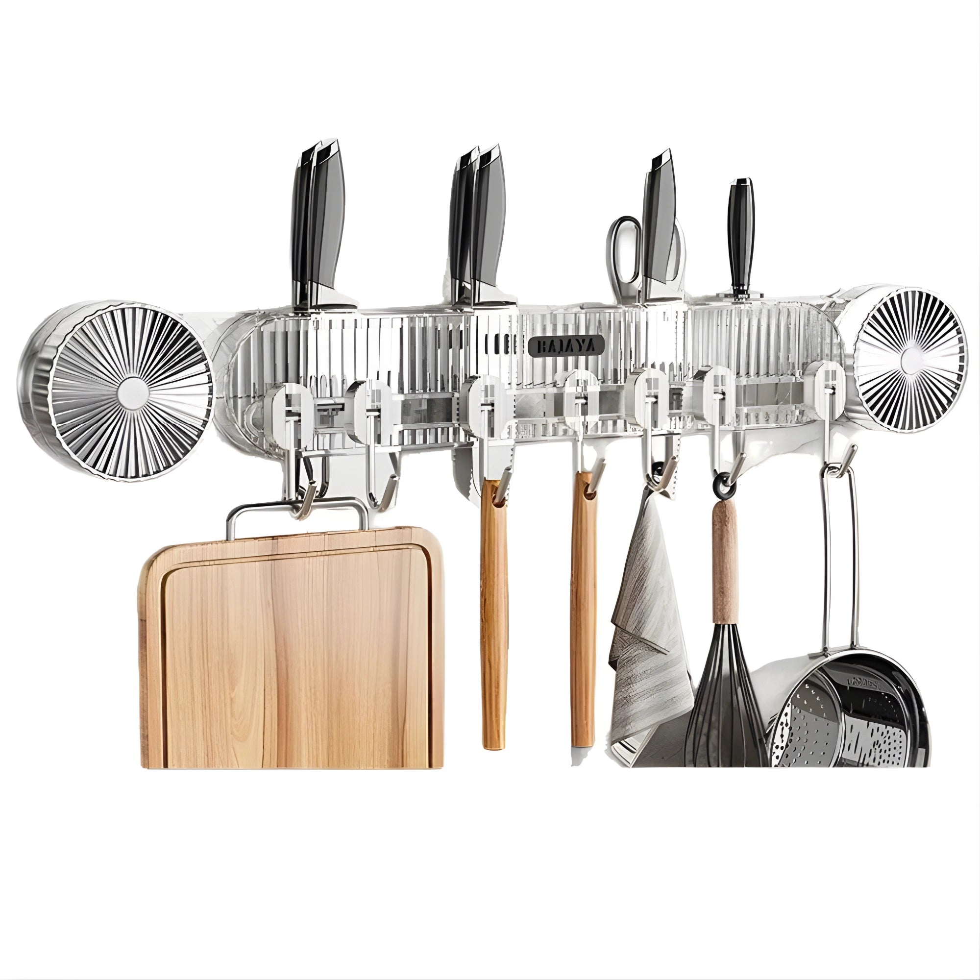 Best1 Strong Suction Kitchen Tool Storage Rack | No-Drill Wall Mounted Organizer with Hooks