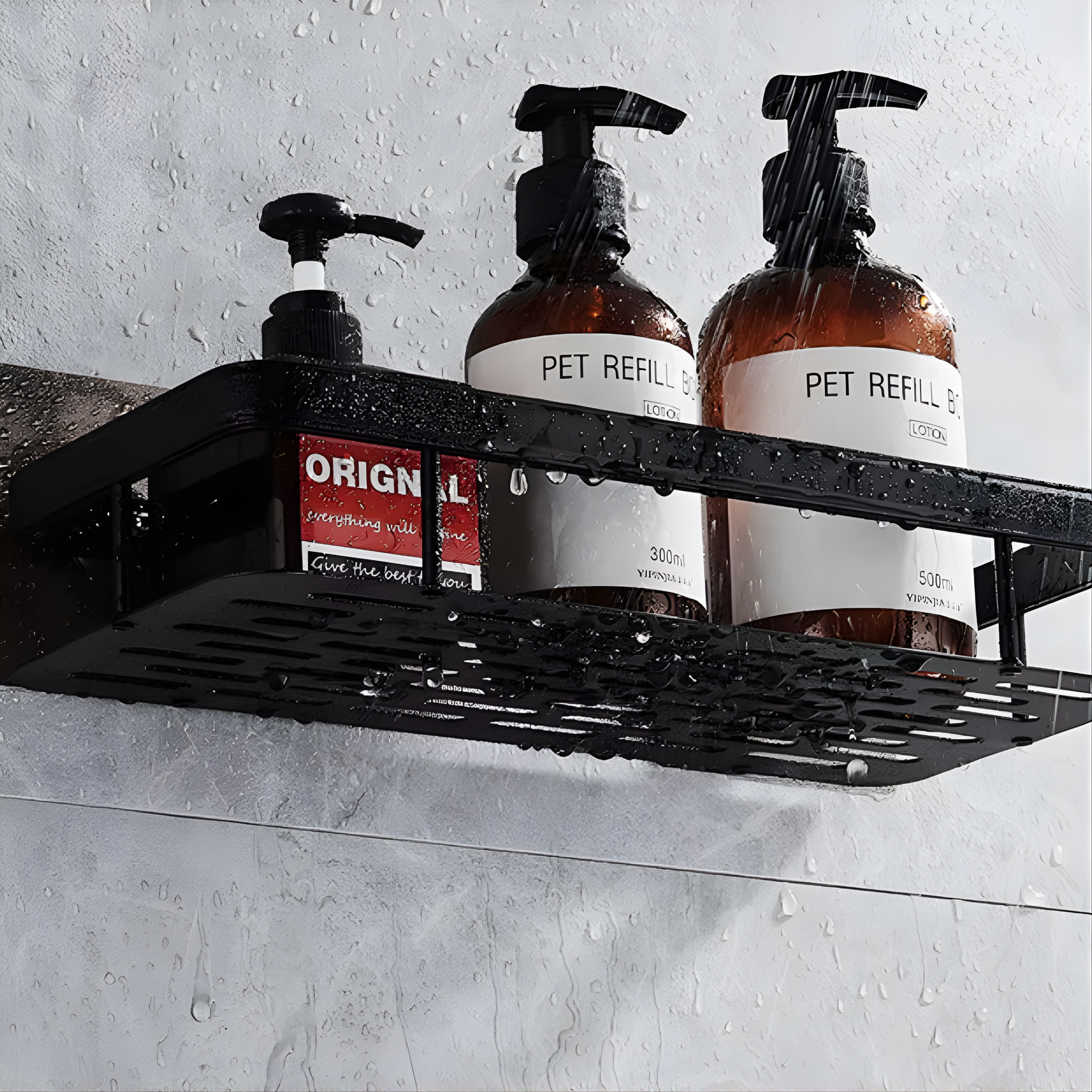 Best1 wall mounted bathroom shelf with adhesive design, showcasing single tier for shower storage and organization.