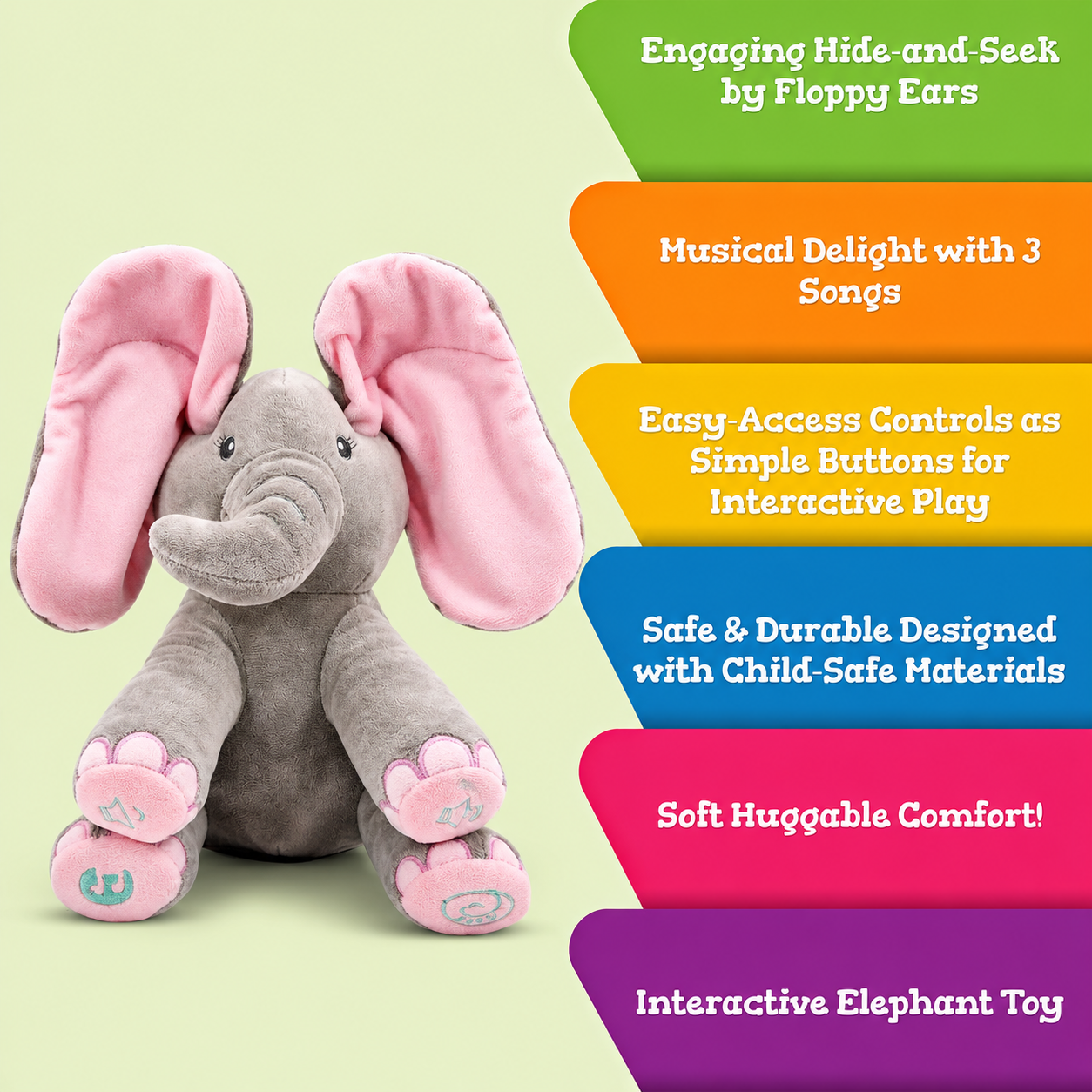 Best1 Peekaboo Singing Elephant Plush Toy