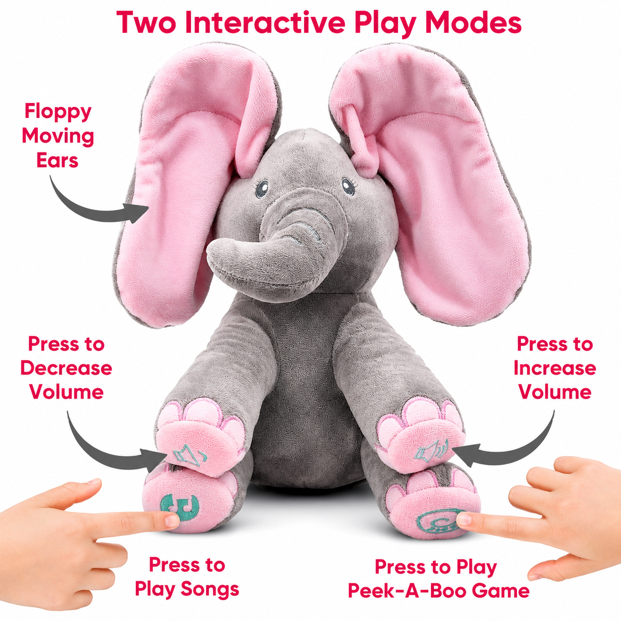 Best1 Peekaboo Singing Elephant Plush Toy