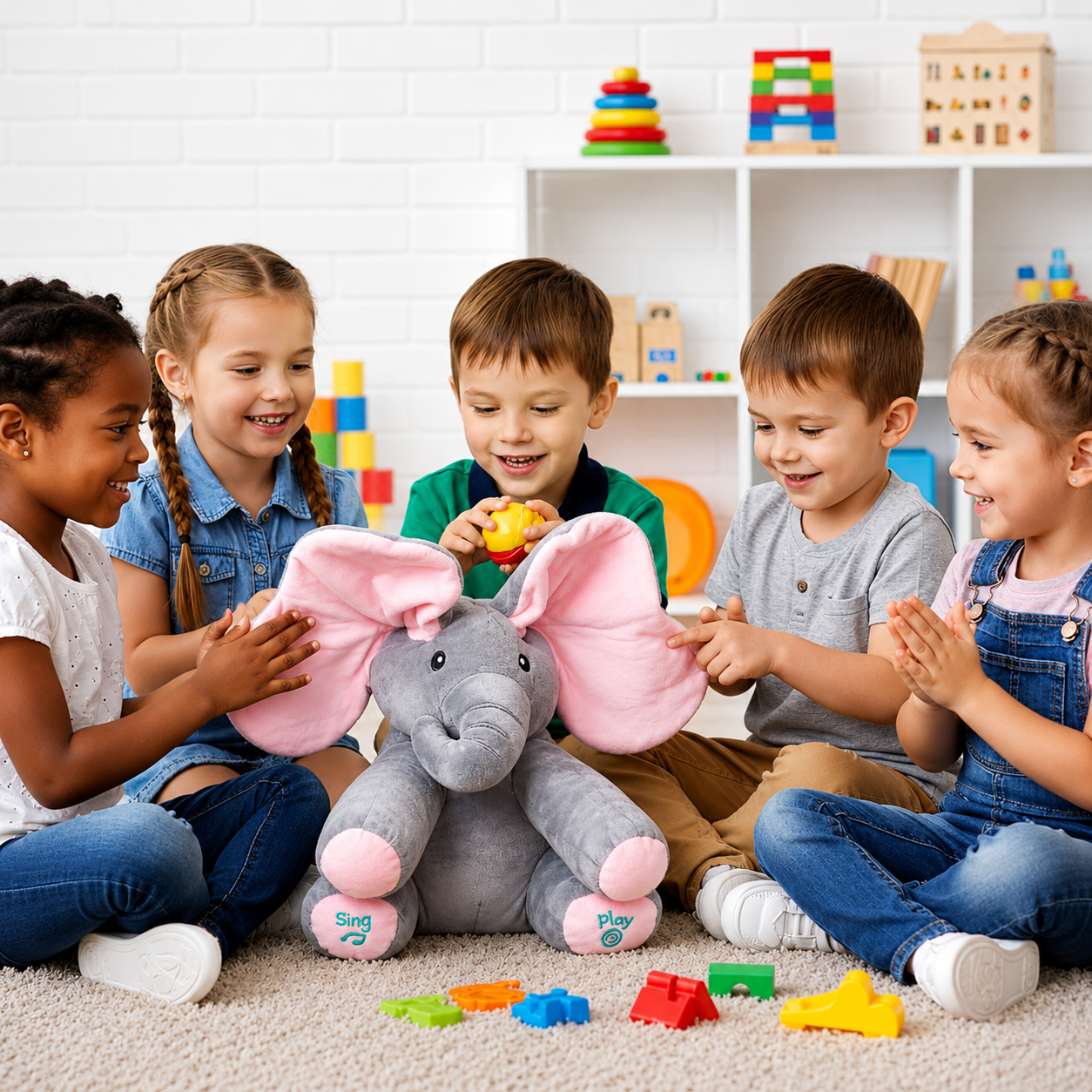 Best1 Peekaboo Singing Elephant Plush Toy