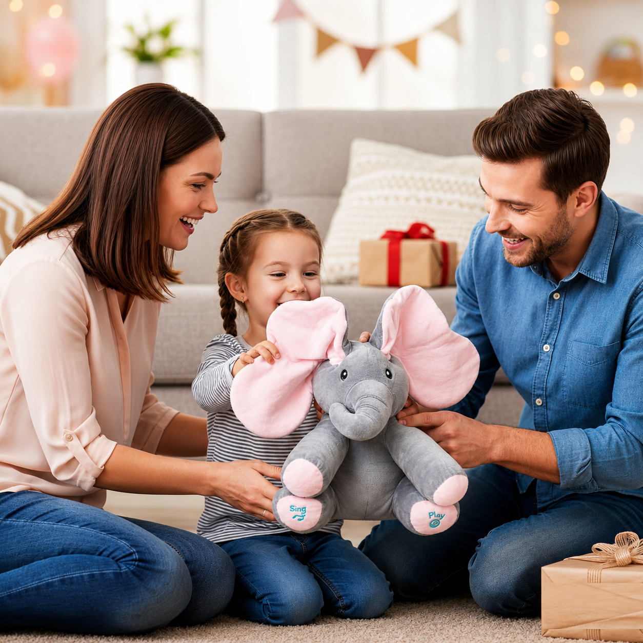 Best1 Peekaboo Singing Elephant Plush Toy