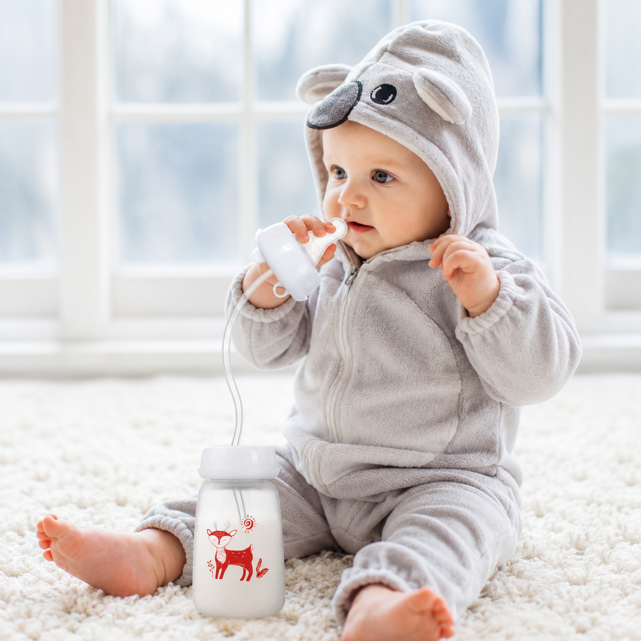 Best1 Hands-Free Anti-Colic Baby Feeding Bottle 240ml