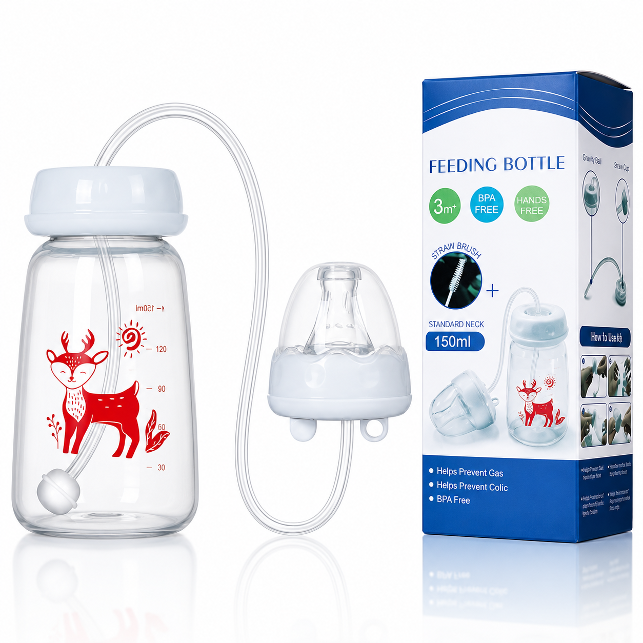 Best1 Hands-Free Anti-Colic Baby Feeding Bottle 240ml