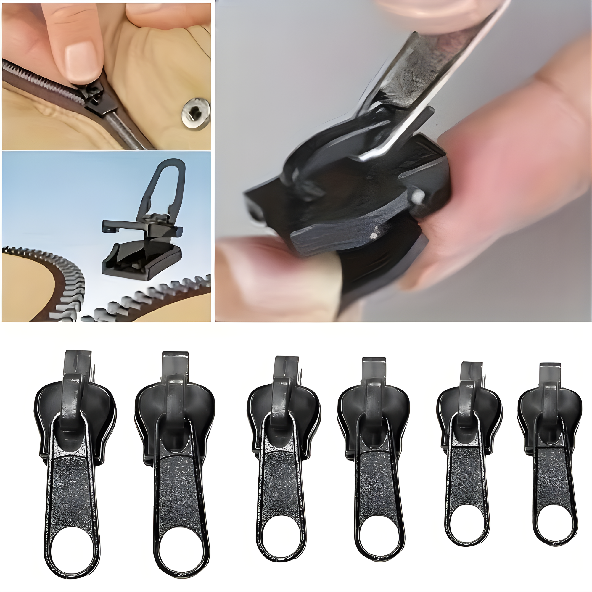 Best1 universal zipper slider repair tool with thick plastic auto-lock zip handle for easy zipper fixes.