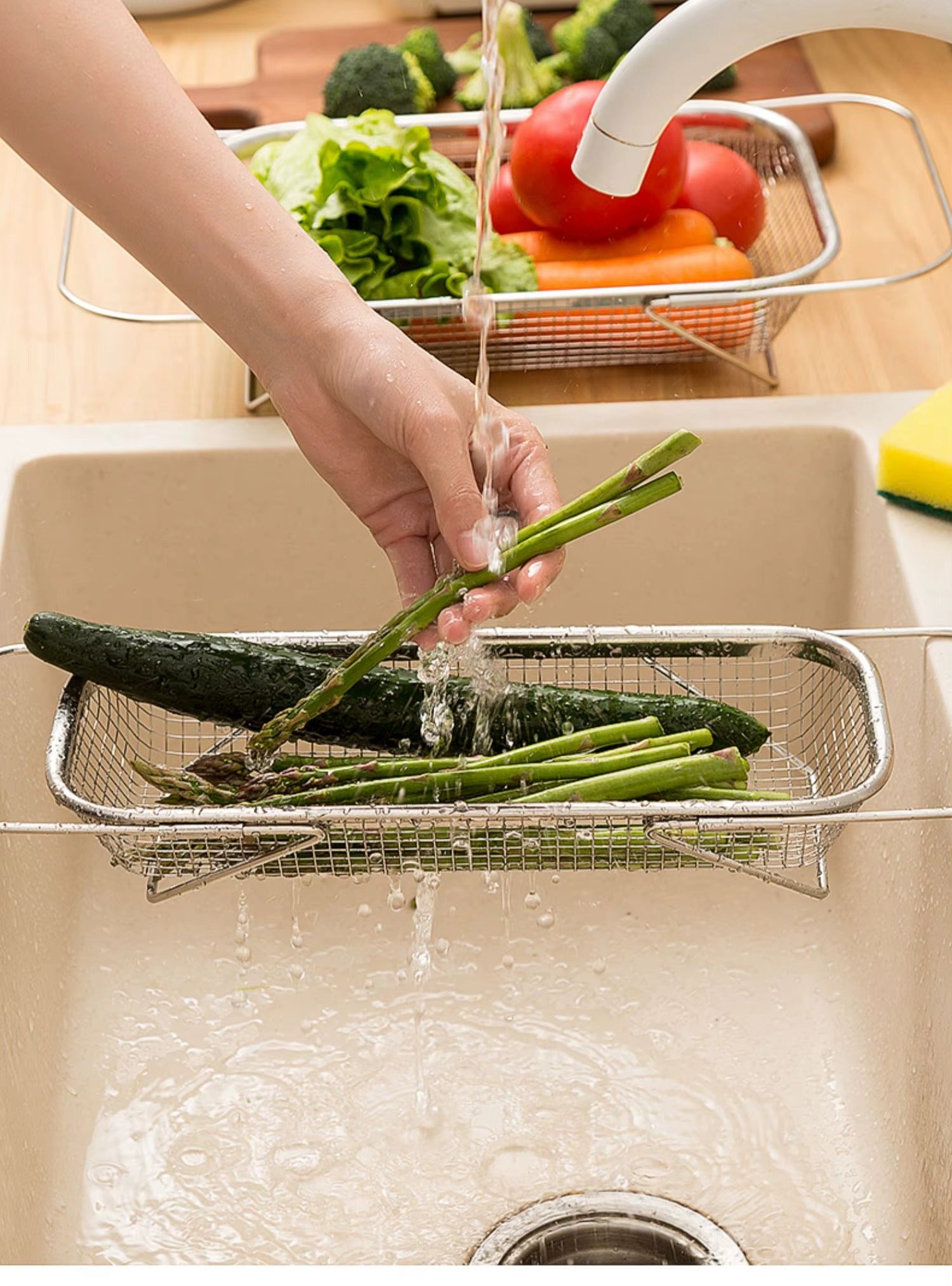 Extendable Stainless Steel Sink Rack
