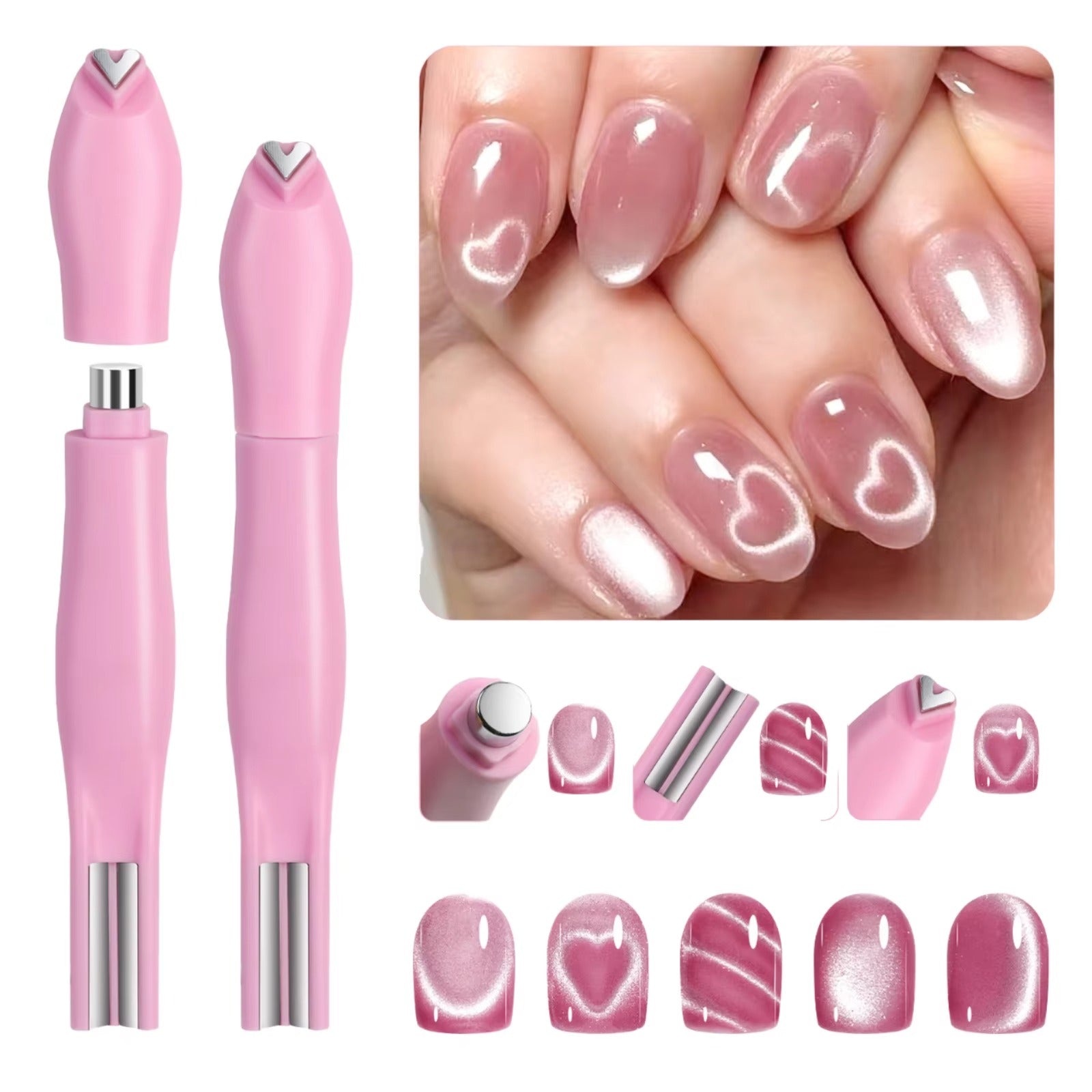 Best1 Heart Shape Cat Eye Nail Magnet