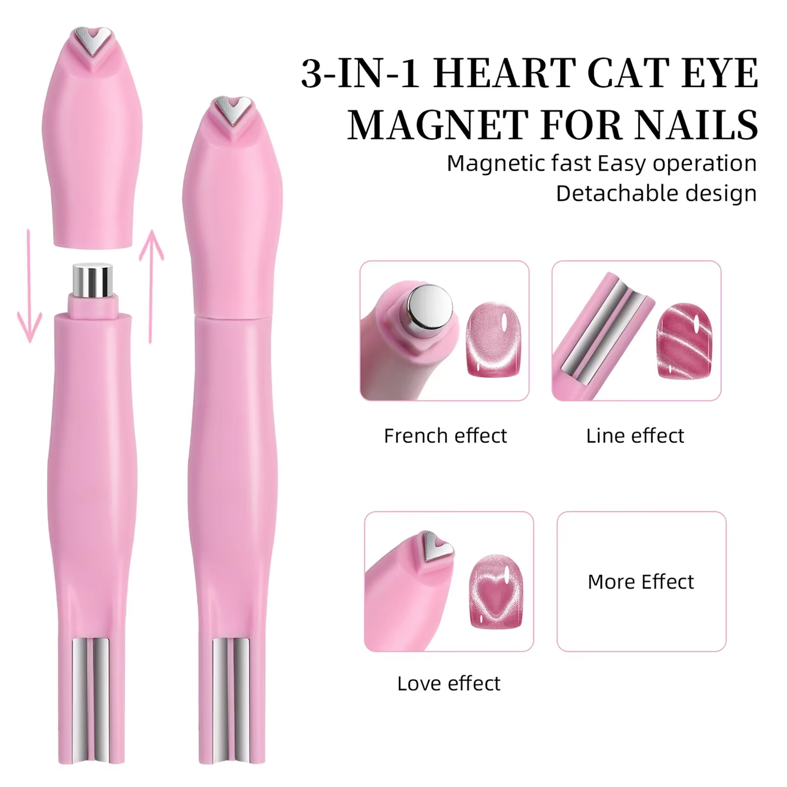 Best1 Heart Shape Cat Eye Nail Magnet