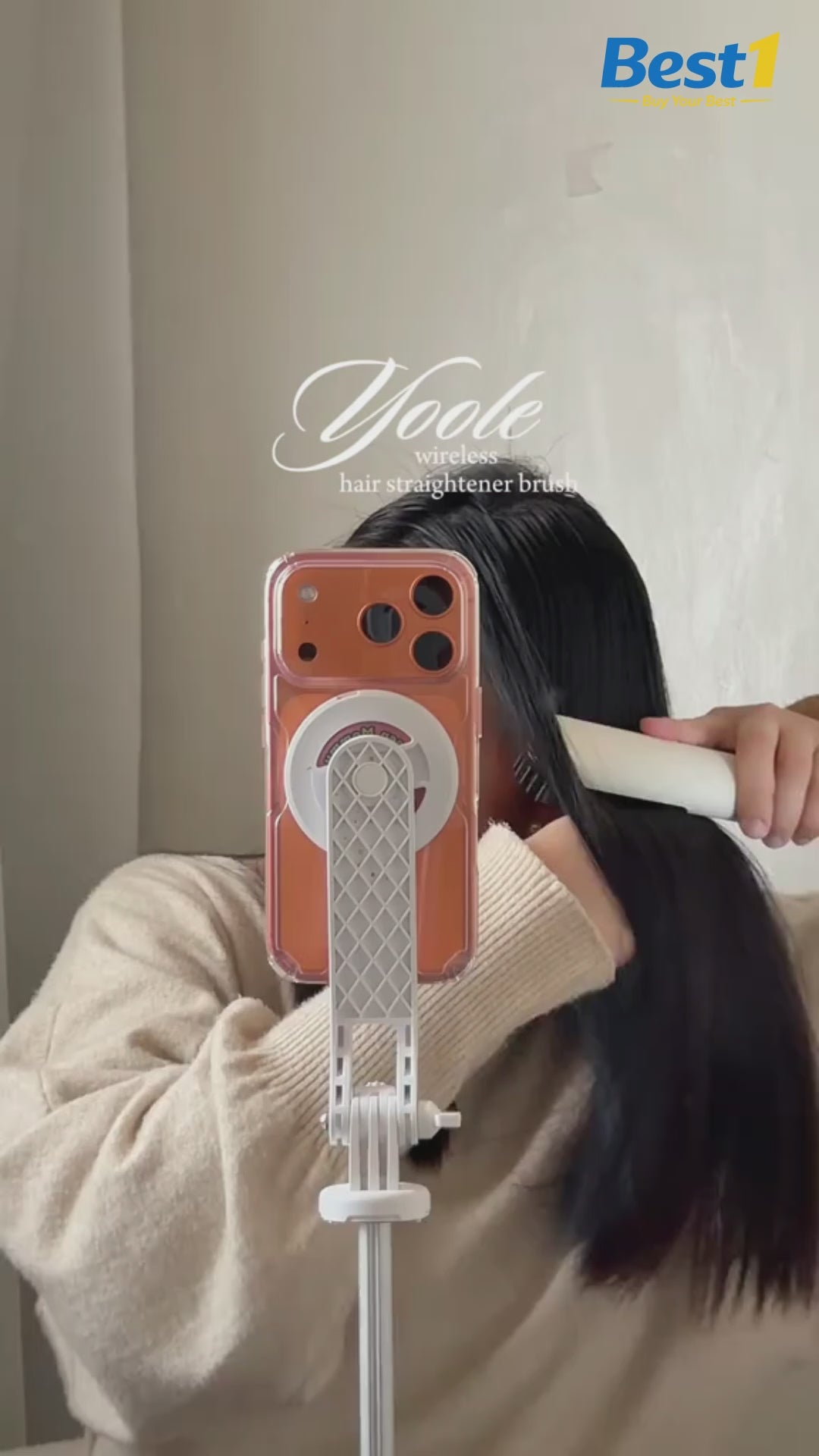 Load video: Best1 Cordless Hair Straightener Brush